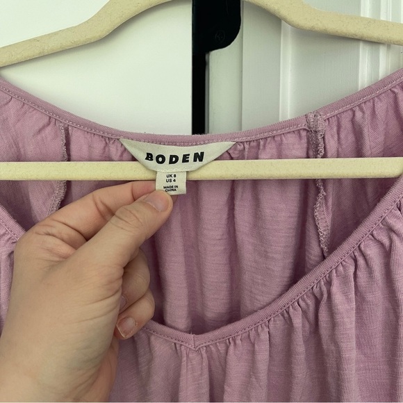 Boden Purple Cotton V Neck Top - Picture 3 of 5